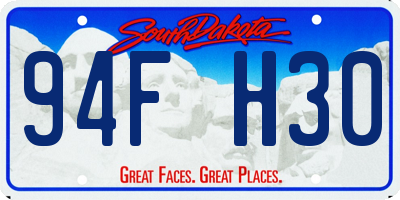 SD license plate 94FH30