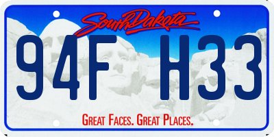 SD license plate 94FH33