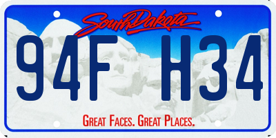 SD license plate 94FH34