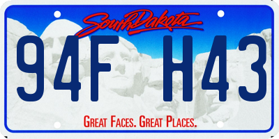 SD license plate 94FH43