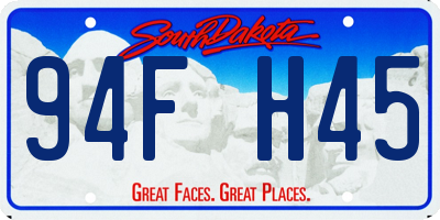 SD license plate 94FH45