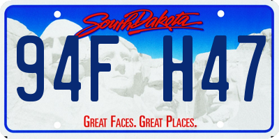 SD license plate 94FH47