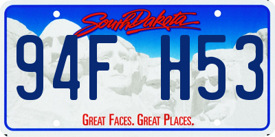 SD license plate 94FH53