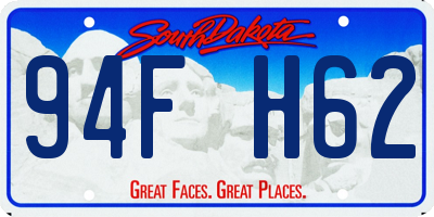 SD license plate 94FH62