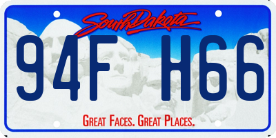 SD license plate 94FH66