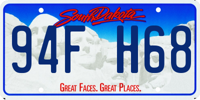 SD license plate 94FH68