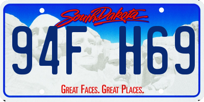 SD license plate 94FH69