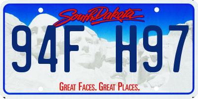 SD license plate 94FH97