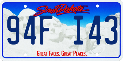 SD license plate 94FI43