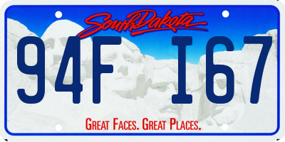 SD license plate 94FI67