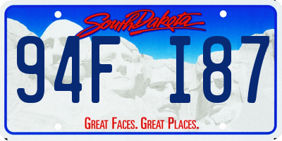 SD license plate 94FI87