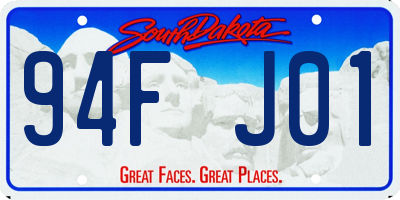 SD license plate 94FJ01