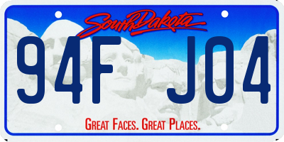 SD license plate 94FJ04