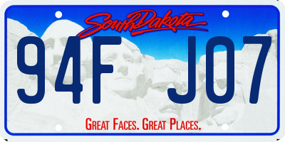 SD license plate 94FJ07