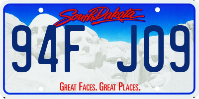 SD license plate 94FJ09