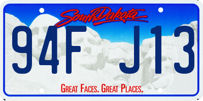 SD license plate 94FJ13