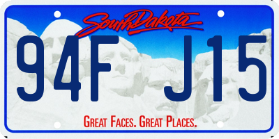 SD license plate 94FJ15