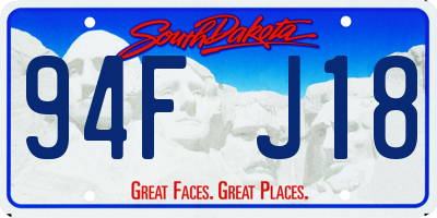 SD license plate 94FJ18