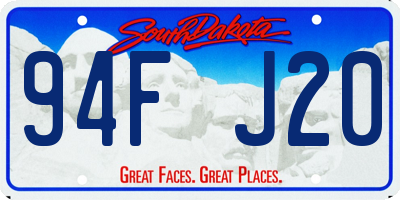 SD license plate 94FJ20