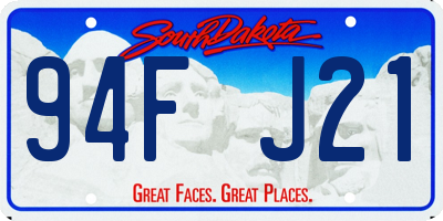 SD license plate 94FJ21