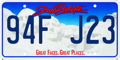 SD license plate 94FJ23