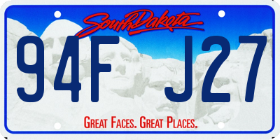 SD license plate 94FJ27