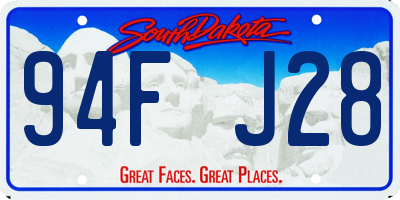 SD license plate 94FJ28