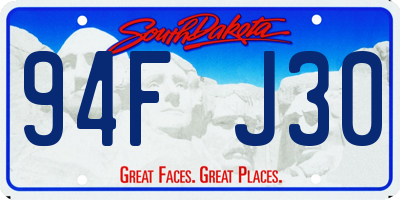SD license plate 94FJ30