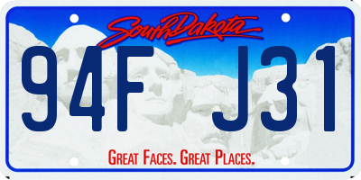 SD license plate 94FJ31