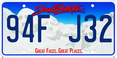 SD license plate 94FJ32