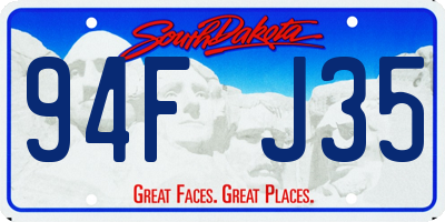 SD license plate 94FJ35