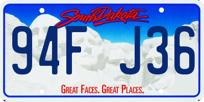 SD license plate 94FJ36