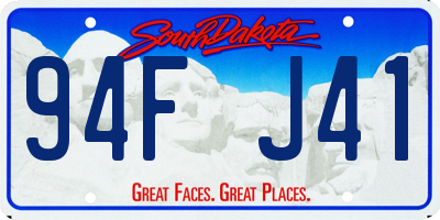 SD license plate 94FJ41