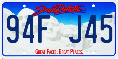 SD license plate 94FJ45
