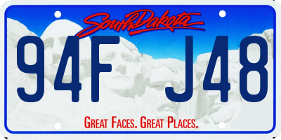 SD license plate 94FJ48