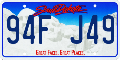 SD license plate 94FJ49