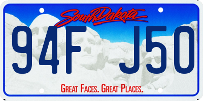 SD license plate 94FJ50