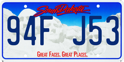 SD license plate 94FJ53