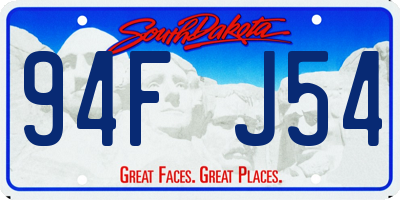 SD license plate 94FJ54