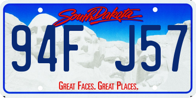SD license plate 94FJ57