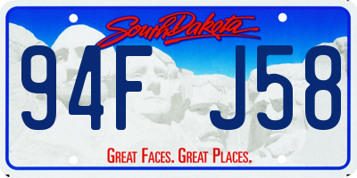 SD license plate 94FJ58