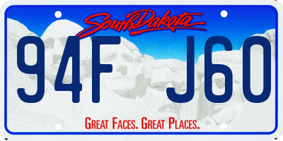SD license plate 94FJ60