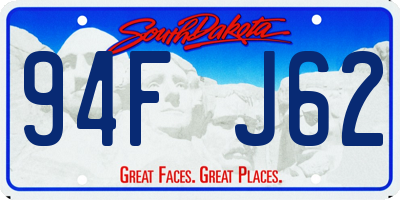 SD license plate 94FJ62