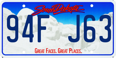 SD license plate 94FJ63