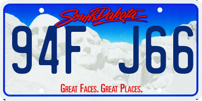 SD license plate 94FJ66