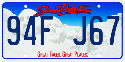 SD license plate 94FJ67