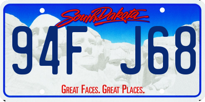 SD license plate 94FJ68