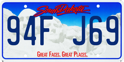 SD license plate 94FJ69