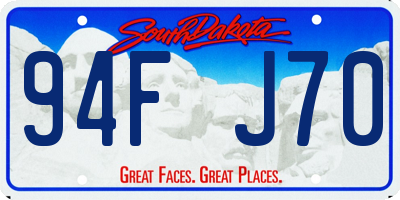 SD license plate 94FJ70