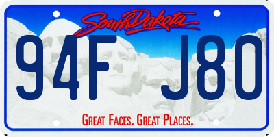 SD license plate 94FJ80